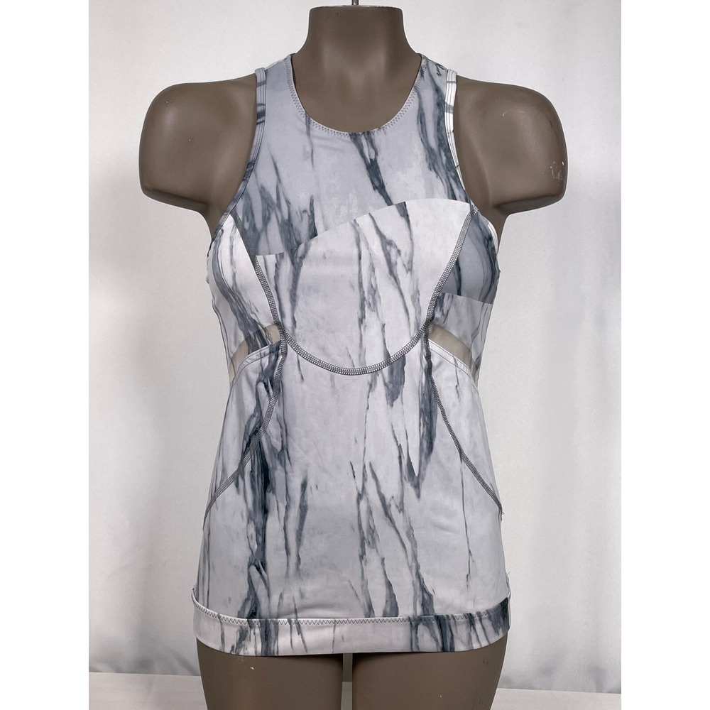 Stella McCartney x Adidas Marble Print Stretch Gym Training Top Women's MEDIUM